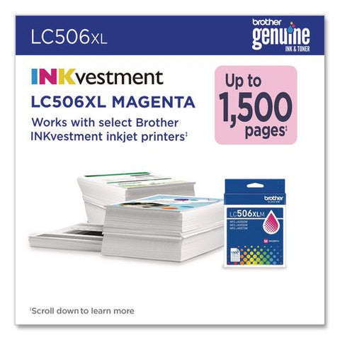 Lc506 Inkvestment, High-yield Ink, 1,500 Page-yield, Magenta
