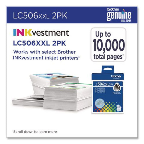 Lc506 Inkvestment, Super High-yield Ink, 5,000 Page-yield, Black, 2/pack