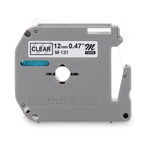 M Series Tape Cartridge For P-touch Labelers, 0.47" X 26.2 Ft, Black On Clear