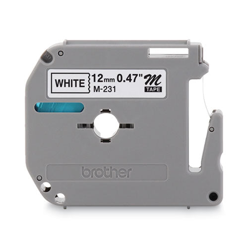 M Series Tape Cartridge For P-touch Labelers, 0.47" X 26.2 Ft, Black On White
