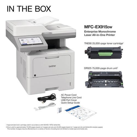 Workhorse Mfc-ex915dw Enterprise Monochrome Laser All-in-one Printer, Copy/fax/print/scan