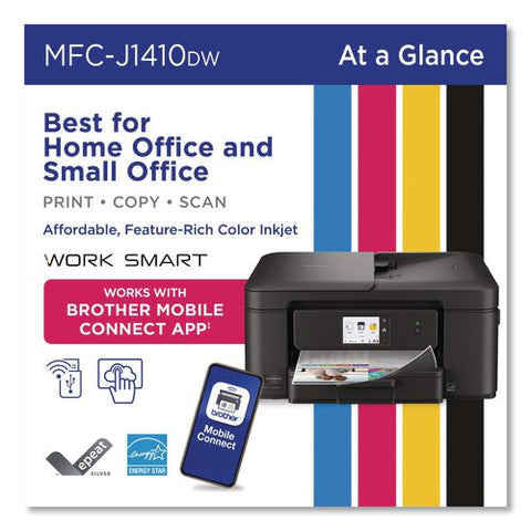 Mfcj1410dw Work Smart 1410 Wireless Color Inkjet Aio Printer, Copy/print/scan