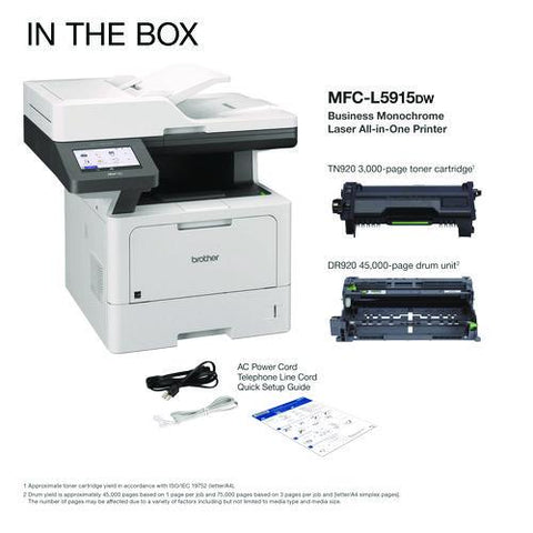 Mfc-l5915dw Business Monochrome Aio Laser Printer, Copy/fax/print/scan