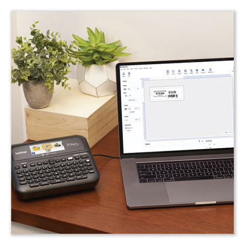D-610btvp Connected Label Maker With Color Display, 30 Mm/s Print Speed, 14.2 X 6 X 13.3