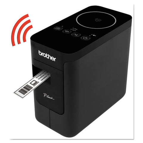 Pt-p750w Compact Label Maker With Wireless Enabled Printing, 30 Mm/s Print Speed, 6 X 3.12 X 5.62