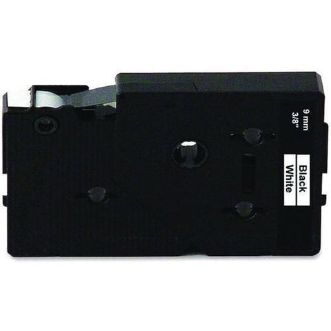 Tc Tape Cartridge For P-touch Labelers, 0.37" X 25.2 Ft, Black On White