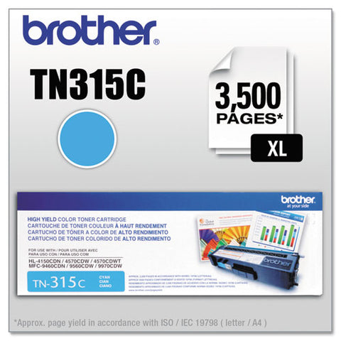 Tn315c High-yield Toner, 3,500 Page-yield, Cyan
