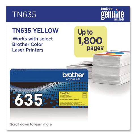Tn635 Toner, 1,800 Page-yield, Yellow