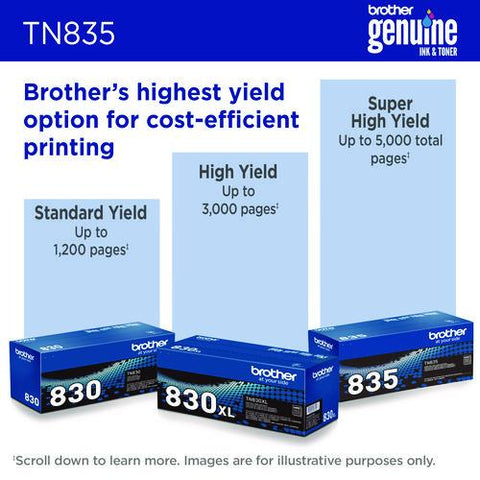 Tn835 Super High-yield Toner, 5,000 Page-yield, Black