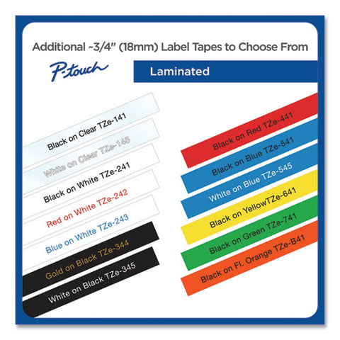 Tze Standard Adhesive Laminated Labeling Tape, 0.7" X 26.2 Ft, White On Blue