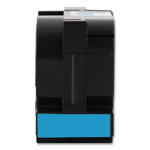 Tze Standard Adhesive Laminated Labeling Tape, 1.4" X 26.2 Ft, Black On Blue