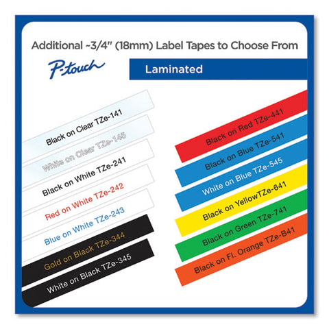 Tze Standard Adhesive Laminated Labeling Tape, 0.7" X 26.2 Ft, Black On Green
