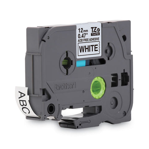 Tz Photo-safe Tape Cartridge For P-touch Labelers, 0.47" X 26.2 Ft, Black On White