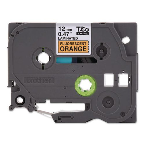 Tze Laminated Removable Label Tapes, 0.47" X 26.2 Ft, Black On Orange