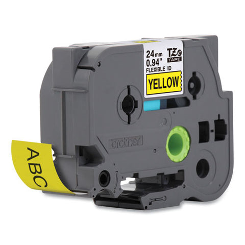 Tze Flexible Tape Cartridge For P-touch Labelers, 0.94" X 26.2 Ft, Black On Yellow