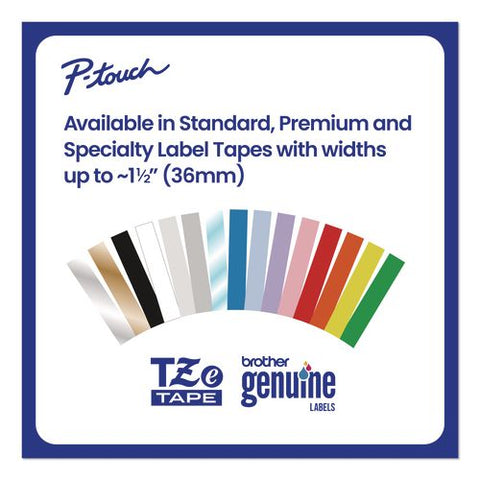 Tze Extra-strength Adhesive Laminated Labeling Tape, 0.47" X 26.2 Ft, Black On White