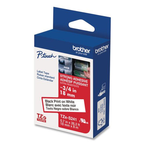 Tze Extra-strength Adhesive Laminated Labeling Tape, 0.7" X 26.2 Ft, Black On White
