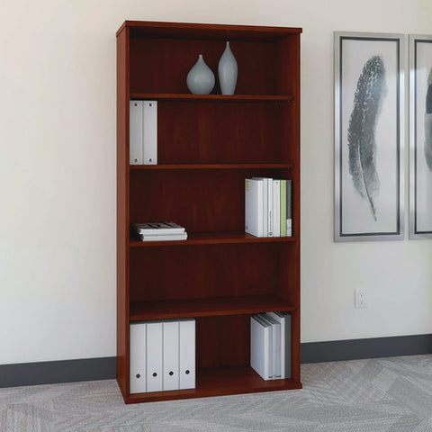 Series C Collection Bookcase, Five-shelf, 35.63w X 15.38d X 72.78h, Hansen Cherry