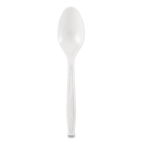 Elegant Dinnerware Heavyweight Cutlery, Polystyrene, Spoon, White, 500/box