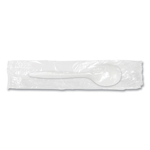 Individually Wrapped Mediumweight Cutlery, Soup Spoon, White, 1,000/carton