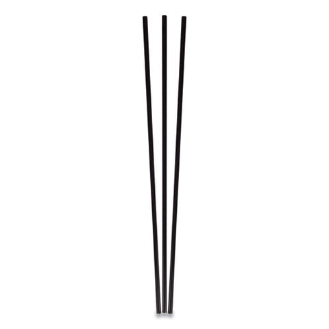 Unwrapped Round Stirrers, 7.75", Polypropylene, Black, 500/pack