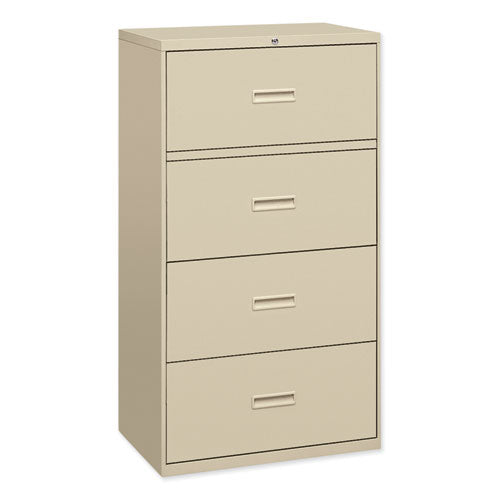 400 Series Lateral File, 4 Legal/letter-size File Drawers, Putty, 36" X 18" X 52.5"