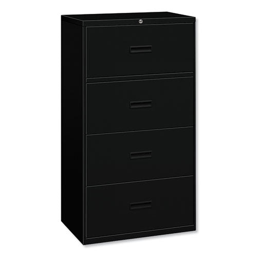 400 Series Lateral File, 4 Legal/letter-size File Drawers, Black, 36" X 18" X 52.5"