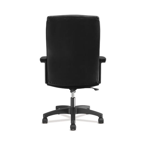 Hvl151 Executive High-back Leather Chair, Supports Up To 250 Lb, 17.75" To 21.5" Seat Height, Black