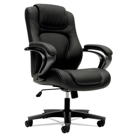 Hvl402 Series Executive High-back Chair, Supports Up To 250 Lb, 17" To 21" Seat Height, Black Seat/back, Iron Gray Base