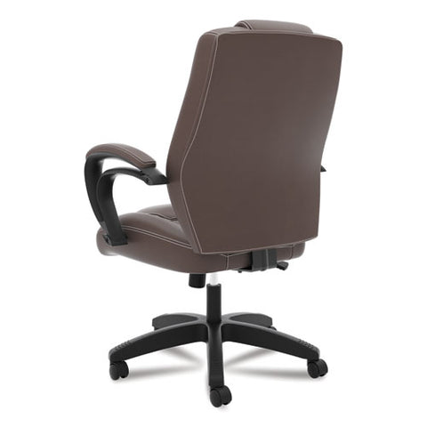 Hvl402 Series Executive High-back Chair, Supports Up To 250 Lb, 17" To 21" Seat Height, Brown Seat/back, Black Base