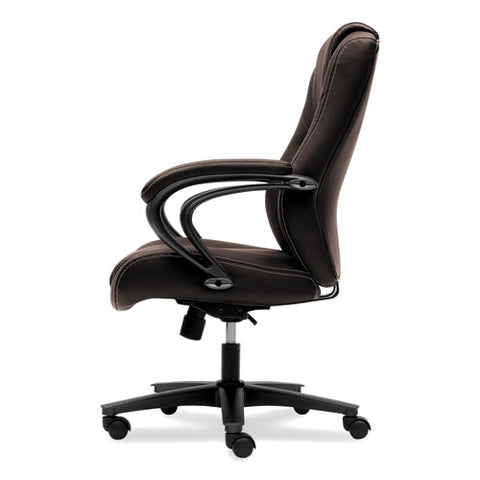 Hvl402 Series Executive High-back Chair, Supports Up To 250 Lb, 17" To 21" Seat Height, Brown Seat/back, Black Base