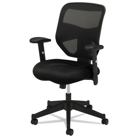 Vl531 Mesh High-back Task Chair With Adjustable Arms, Supports Up To 250 Lb, 18" To 22" Seat Height, Black