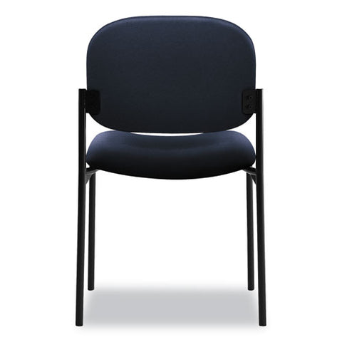 Vl606 Stacking Guest Chair Without Arms, Fabric Upholstery, 21.25" X 21" X 32.75", Navy Seat, Navy Back, Black Base