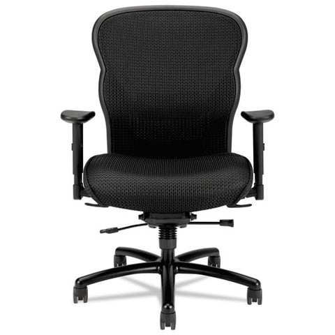 Wave Mesh Big And Tall Chair, Supports Up To 450 Lb, 19.25" To 22.25" Seat Height, Black