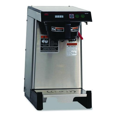 Wave15-aps Low Profile Automatic Airpot Coffee Brewer, 12-cup, Gray/stainless Steel