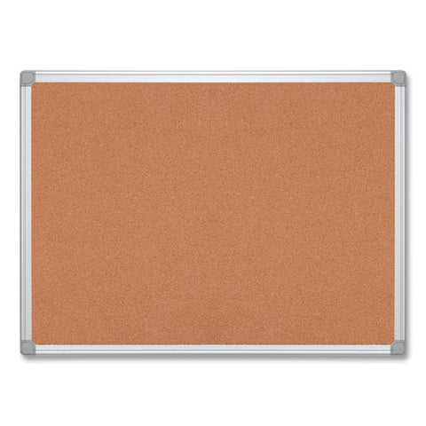 Earth Cork Board, 72" X 48", Tan Surface, Satin Aluminum Frame