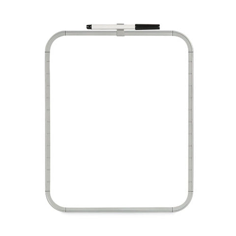 Magnetic Dry Erase Board, 11" X 14", White Surface, White Plastic Frame