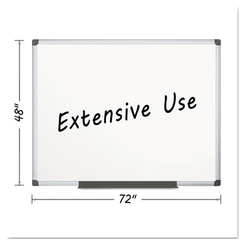 Porcelain Value Dry Erase Board, 48" X 72", White Surface, Satin Aluminum Frame