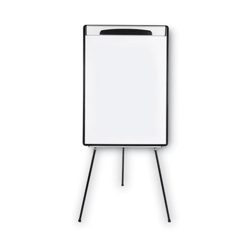 Magnetic Gold Ultra Dry Erase Tripod Presentation Easel With Arms, 28" X 38.5", White Surface, Black/silver Aluminum Frame