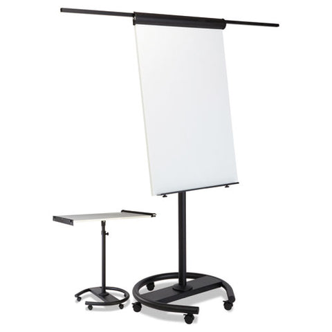 360 Multi-use Mobile Magnetic Dry Erase Easel, 27" X 41", White Surface, Black Steel Frame