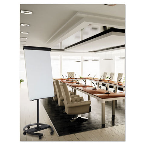 360 Multi-use Mobile Magnetic Dry Erase Easel, 27" X 41", White Surface, Black Steel Frame