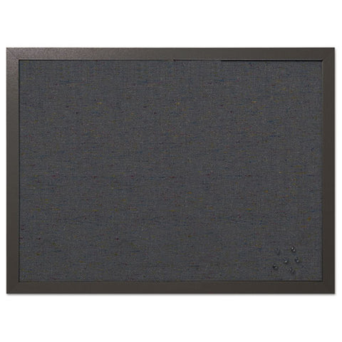 Designer Fabric Bulletin Board, 24" X 18", Black Surface, Black Fiberboard (mdf) Frame