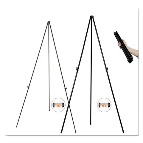 Instant Easel, 61.5" High, Black, Steel, Lightweight