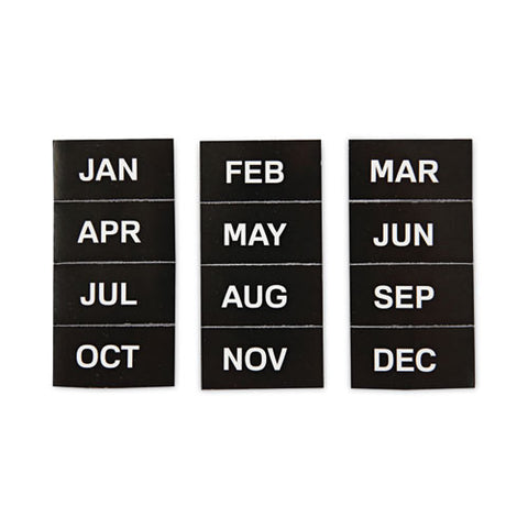 Interchangeable Magnetic Board Accessories, Months Of Year, Black/white, 2" X 1", 12 Pieces