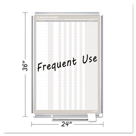 In-out Magnetic Dry Erase Board, 30-person Tracking, 24" X 36", White Surface, Satin Aluminum Frame