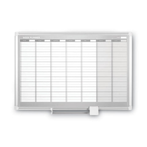 Magnetic Dry Erase Calendar Board, Weekly Planning/scheduling, 36" X 24", White Surface, Satin Aluminum Frame