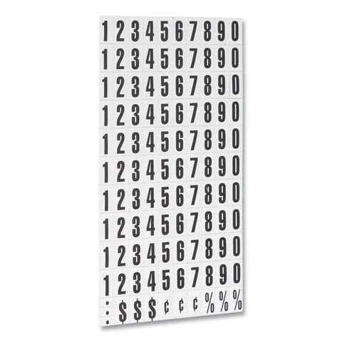 Interchangeable Magnetic Board Accessories, Numbers, Black, 0.75"h