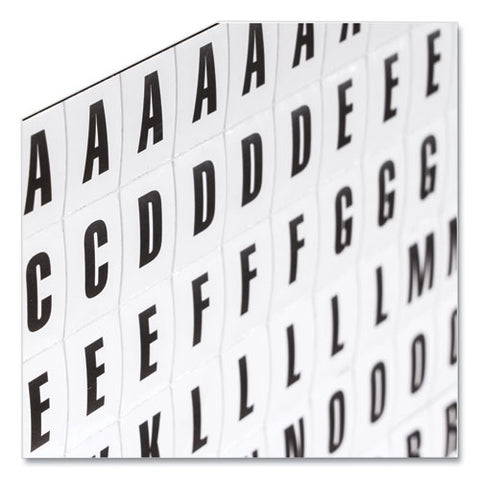 Heavy-duty Board Magnets, Letters, 0.75" Tall, Black Characters, White Background, 120 Pieces