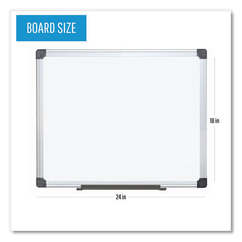 Value Lacquered Steel Magnetic Dry Erase Board, 18" X 24", White Surface, Satin Aluminum Frame