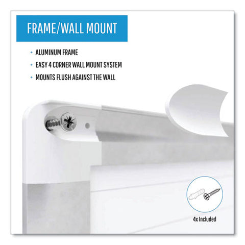 Ruled Magnetic Steel Dry Erase Planning Board, 48" X 36", White Surface, Satin Aluminum Frame